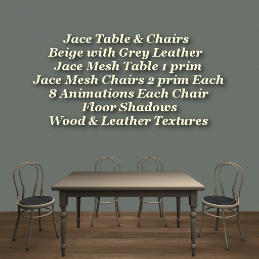 Jace Table & Chairs  Beige & Grey
