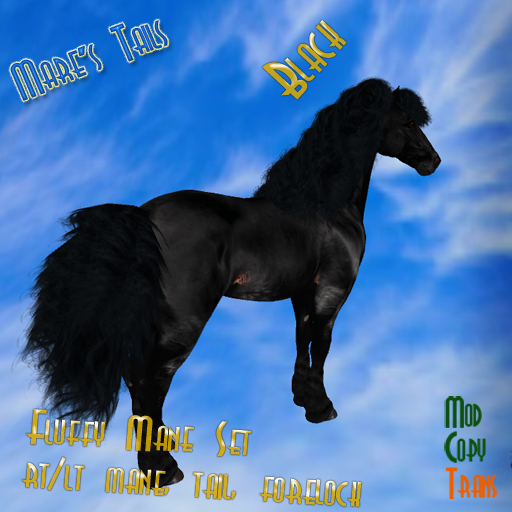 MT -  RealHorse Friesian Fluffy Hair Set (Boxed) Black