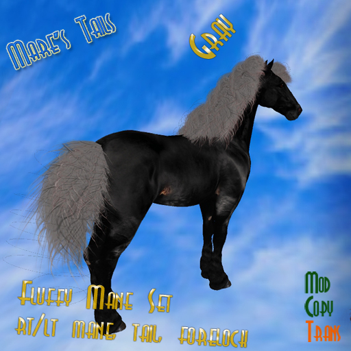 MT -  RealHorse Friesian Fluffy Hair Set (Boxed) Gray