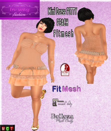 IW009 - Mini Dress Pitty peach FITMESH