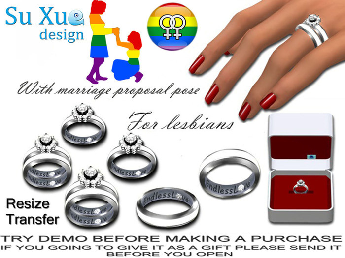 !    Su Xue    ! MESH WEDDING RING TOPKAPI SET BOX FOR 2 FEMALE