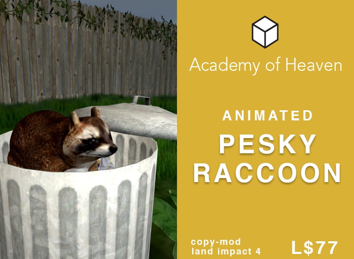 Animated Pesky Raccoon in Trash Can