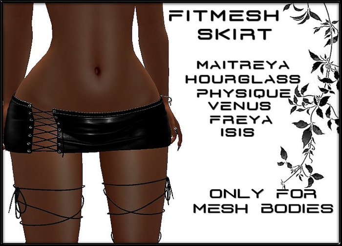 ONYX - FITMESH LACED LEATHER SKIRT - MESH BODIES