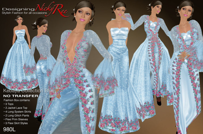 Kebaya Gown - Blue