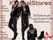 KS OUTFIT ARNOLD CANYON LEATHER JACKET BLACK AMERICAN