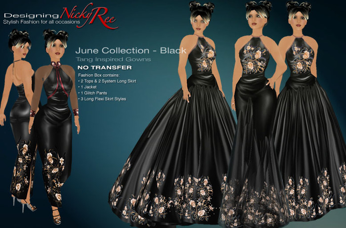 Nicky Ree Gowns - June Combo Collection - Black