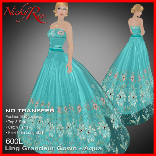 Nicky Ree Gowns - Ling Grandeur - Aqua