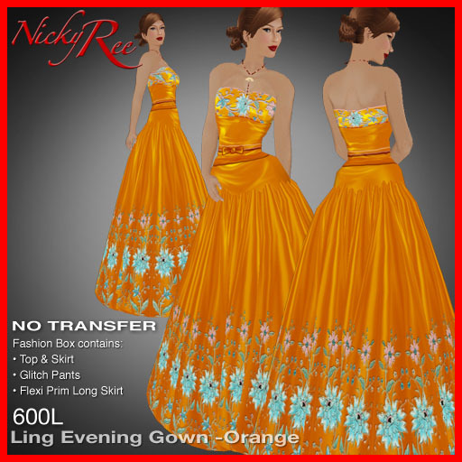 Nicky Ree Gowns - Ling Evening Gown - Orange