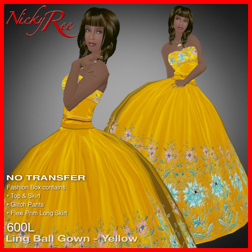 Nicky Ree Gowns - Ling Ball Gown - Yellow