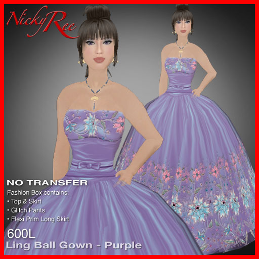 Nicky Ree Gowns - Ling Ball Gown - Purple