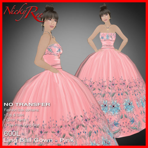 Nicky Ree Gowns - Ling Ball Gown - Pink