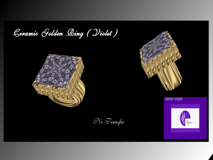 CERAMIC GOLDEN RING VIOLET # 1.6 No transfer Vendor MP