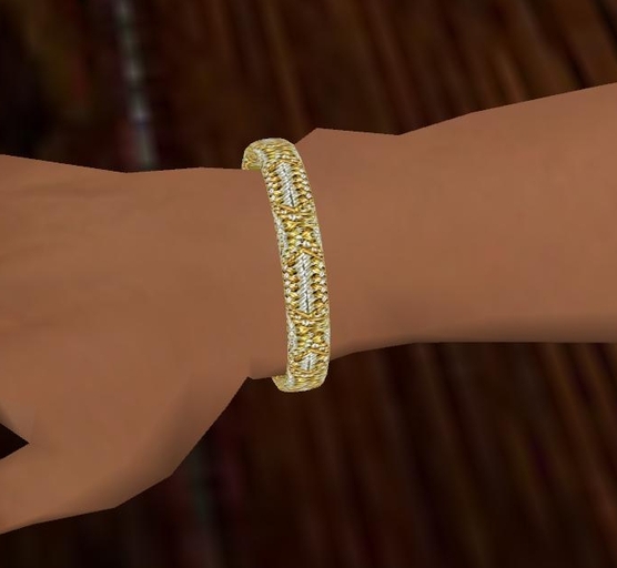 Gold and Silver Weave Bangle Bracelet