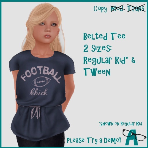 {-A-} Belted Tee - Football Chick