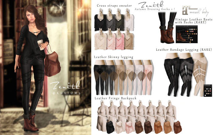 =Zenith=Leather Fringe Backpack (Milk)