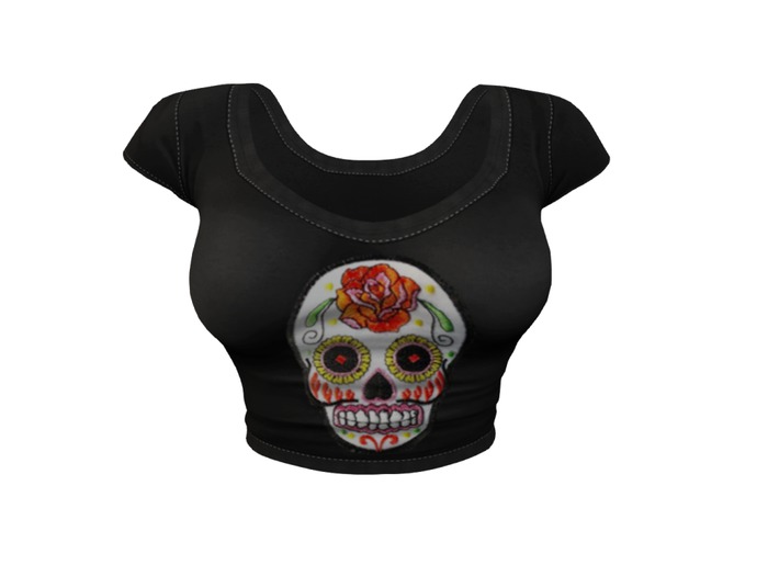 REVOLUTION - Crop Top - Sugar Skull