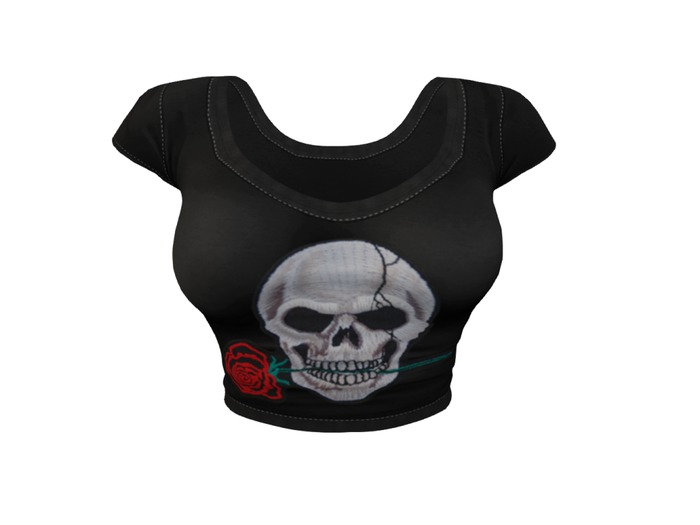 REVOLUTION - Crop Top - Skull & Rose