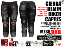 Mesh Head - Cierra Denim Biker Capris - CLASSIC / SLINK / MAITREYA / BELLEZA / TONIC / TMP / EVE