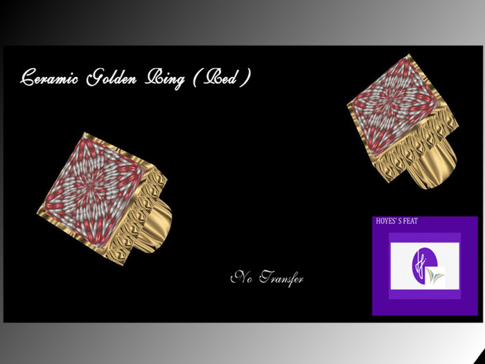 CERAMIC GOLDEN RING RED # 1.6 No transfer Vendor MP