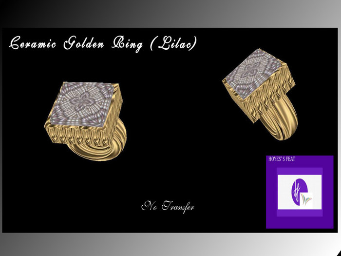 CERAMIC GOLDEN RING LILAC # 1.6 No transfer Vendor MP