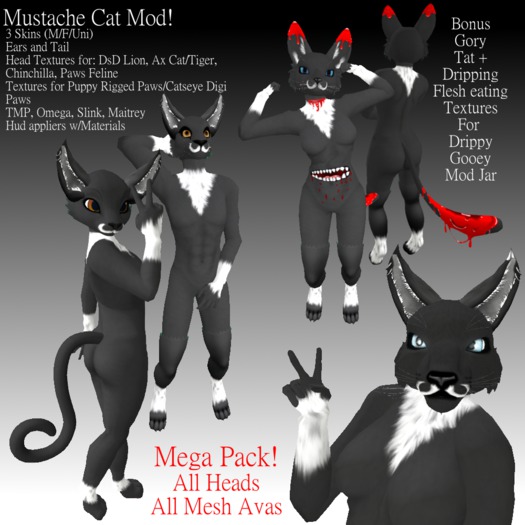.:TM3:. Mustache Cat Mod - Fat Pack