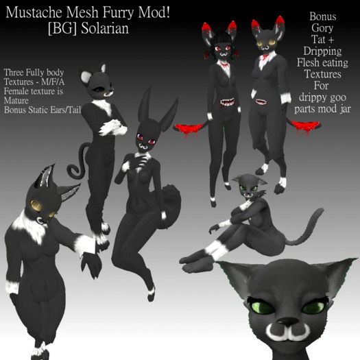 .:TM3:. Mustache Mesh Furry Mod - [BG] Solarian