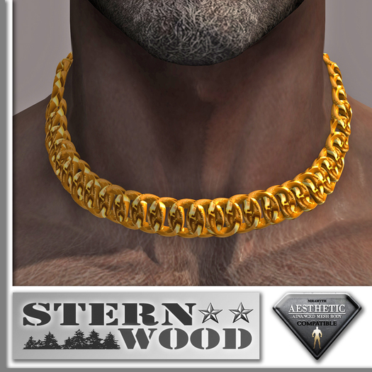 {JS} Aesthetic Mesh Necklace "The Man" - gold