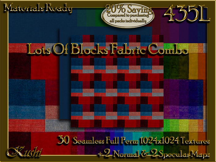 Lots Of Blocks Combo Fabric Seamless Textures