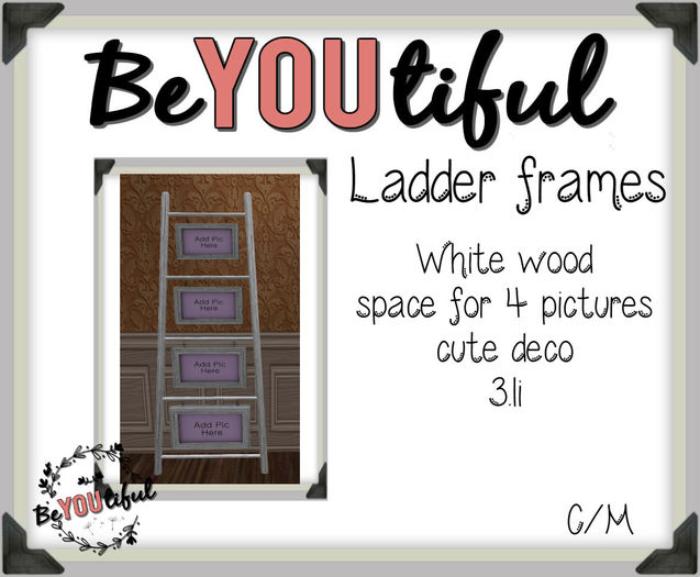 BeYouTiful} WhiteWood Ladder frame