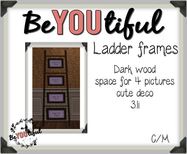 BeYouTiful} DarkWood Ladder frame