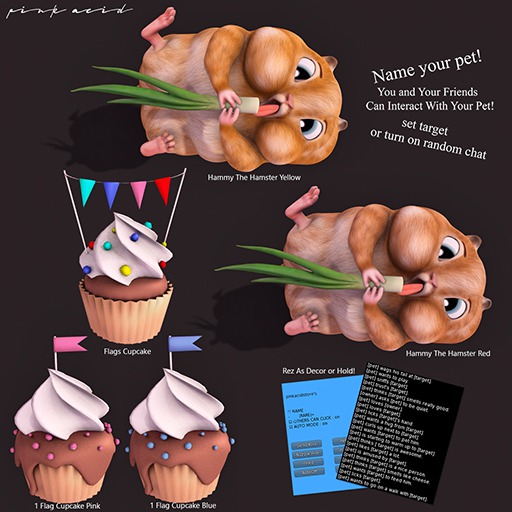 Pink Acid Flags Cupcake Decor