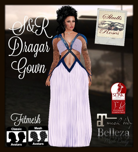 S&R Dragar Gown FitMesh Slink ~ Maitreya ~ Belleza