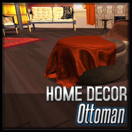 Second Life Marketplace Mumbai Ottoman (Sunset Mumbai Decor)