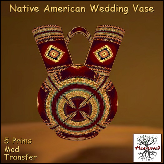 Native American Wedding Vase - Red