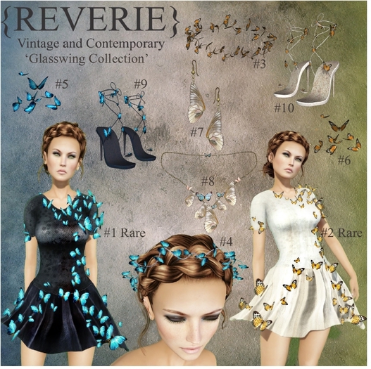 {Reverie} "Glasswings'  - #9 Blue Dream Heels - Slink