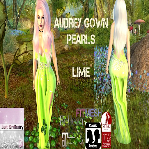 Audrey Gown Pearls Lime