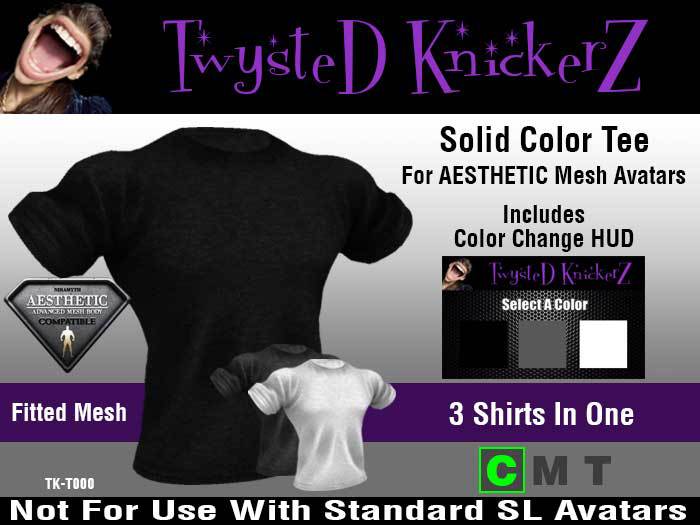 ::TwysteD KnickerZ:: Solid Color Tee - AESTHETIC