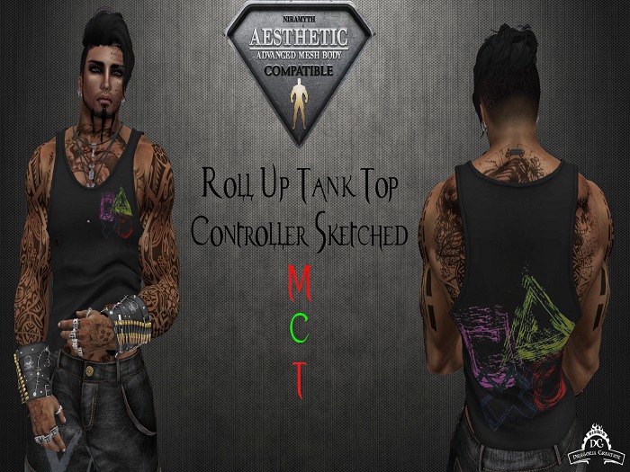 *DC* AESTHETIC Roll Up Tank Top - Controller Sketched
