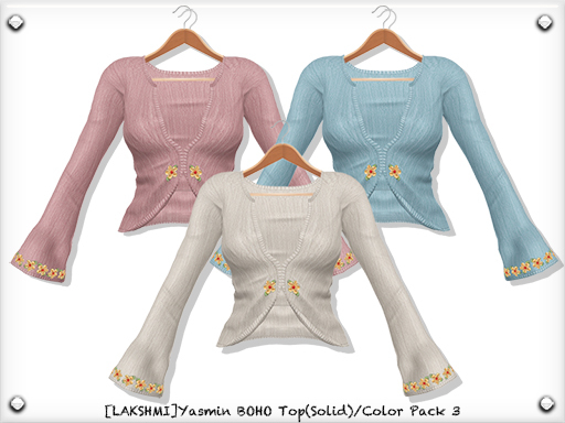 [LAKSHMI]Yasmin BOHO Top(Solid)/Color Pack 3