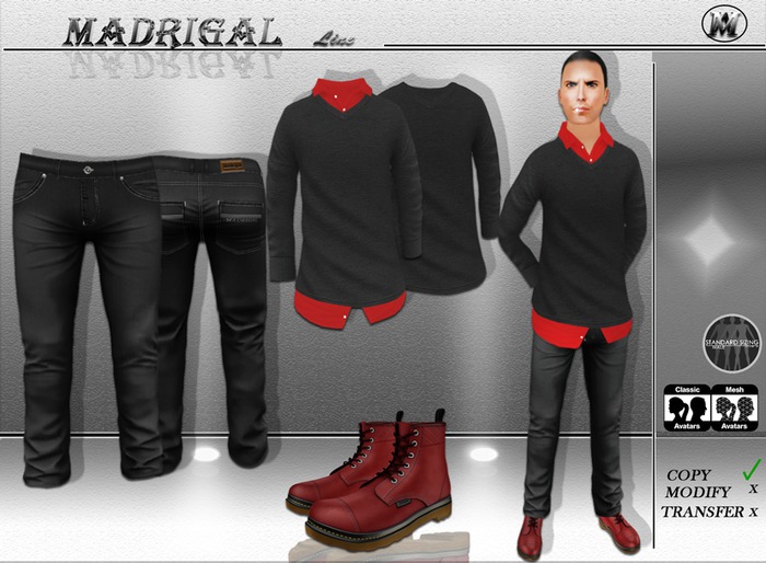 MADRIGAL.:MESH MENS OUTFIT W5.:
