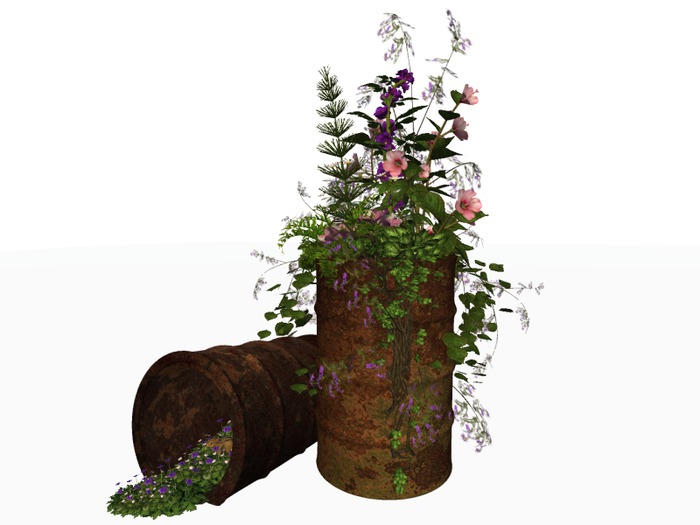 MSD - Rusted Barrels Planter Garden - Lenora (16 LI) C/M