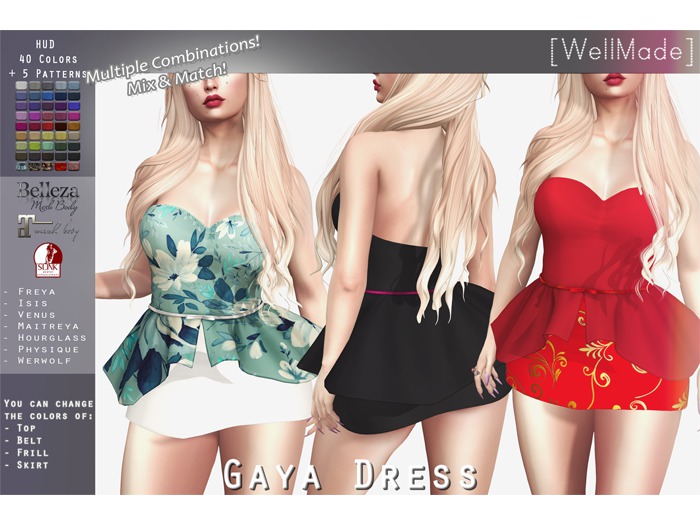 [WellMade] Gaya Dress - HUD 40 Colors + 5 Patterns