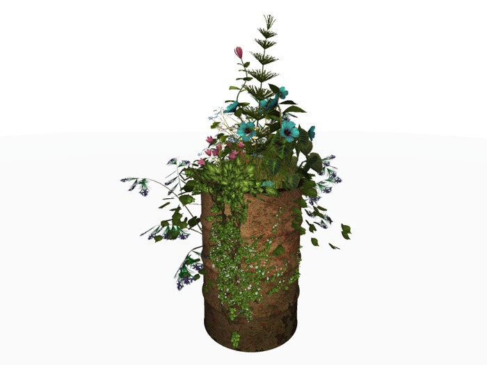 MSD - Rusted Barrel Planter Garden - Lizbeth (12 LI) C/M