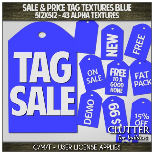 Clutter for Builders - Sale & Price Tag Textures Blue