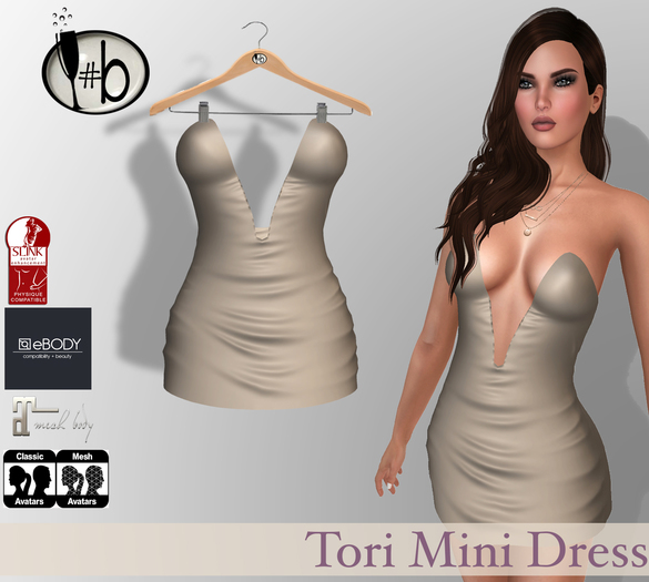 #b Tori Nude Mini Dress