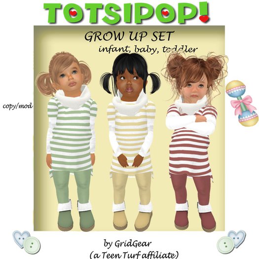 TOTSIPOP! Sweater Dress Striped Set of three