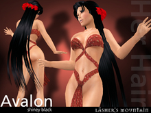 AVALON Black EXTRA LONG Women's Hair with Garland Head Band