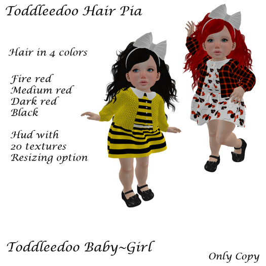 Toddleedoo Hair  Pia Black & Red