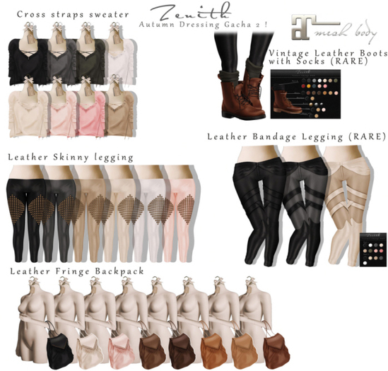 =Zenith=Leather Fringe Backpack (Black)