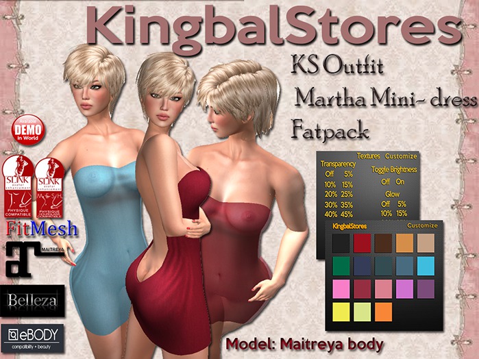 KS MARTHA MINI-DRESS LOW PLUNGE FATPACK